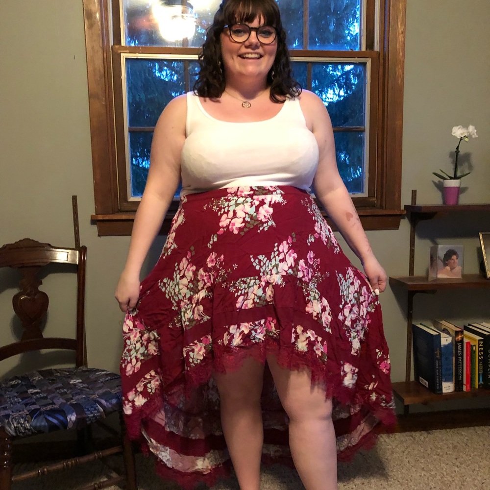 Beautiful High Low Floral Skirt